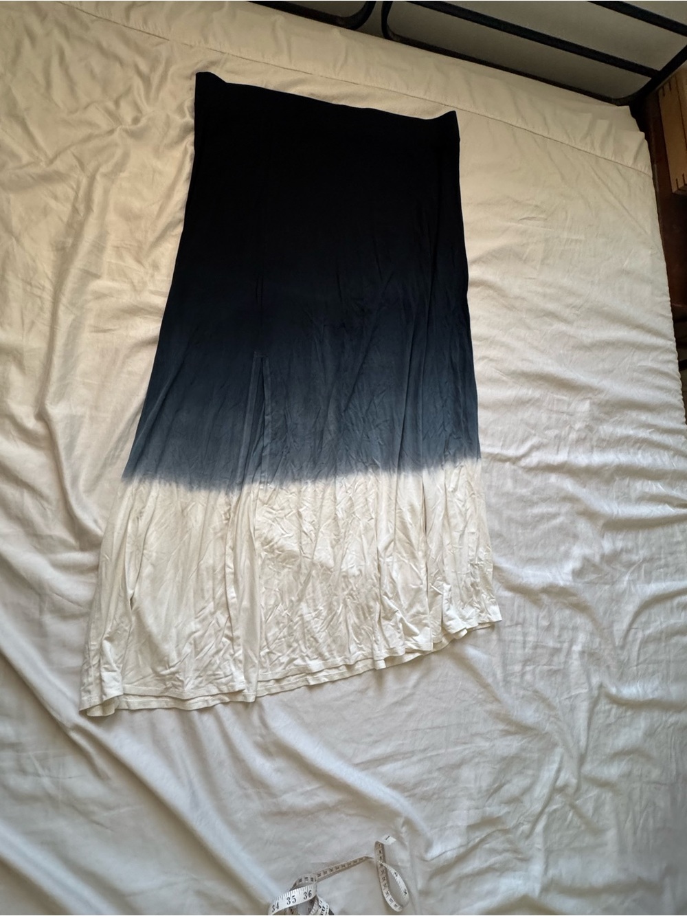 Torrid Double Slit Black and Cream Ombre Maxi Skirt